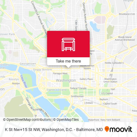 K St Nw+15 St NW map