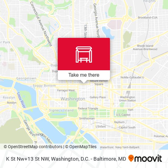 K St Nw+13 St NW map
