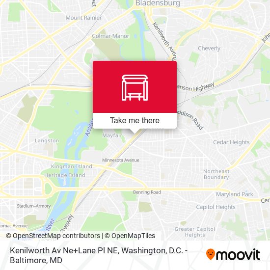 Kenilworth Av Ne+Lane Pl NE map