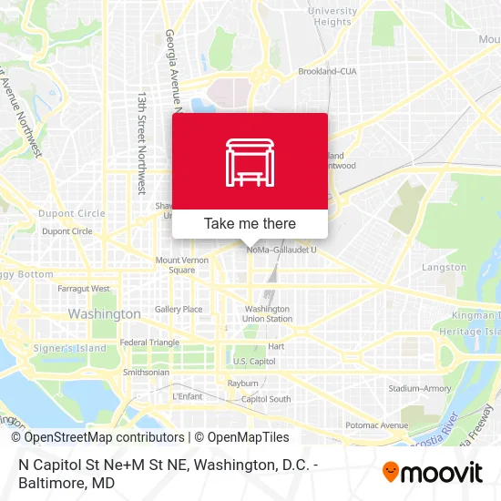 N Capitol St Ne+M St NE map