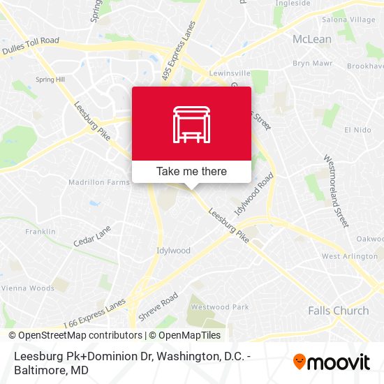 Leesburg Pk+Dominion Dr map