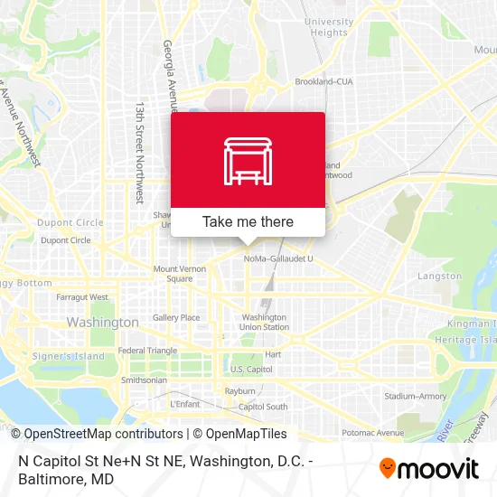 N Capitol St Ne+N St NE map