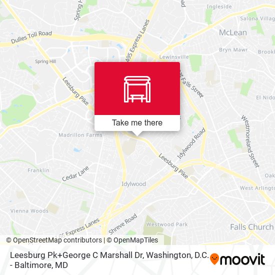 Leesburg Pk+George C Marshall Dr map