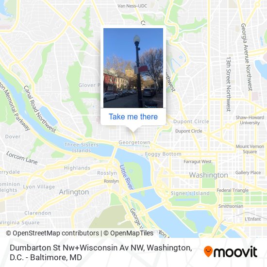 Mapa de Dumbarton St Nw+Wisconsin Av NW