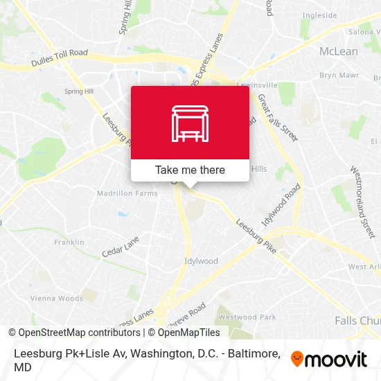 Leesburg Pk+Lisle Av map