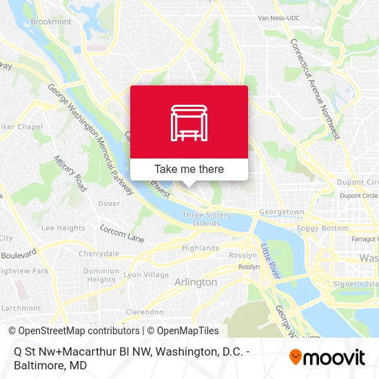 Q St Nw+Macarthur Bl NW map