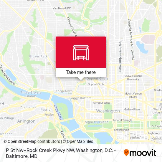 Mapa de P St Nw+Rock Creek Pkwy NW