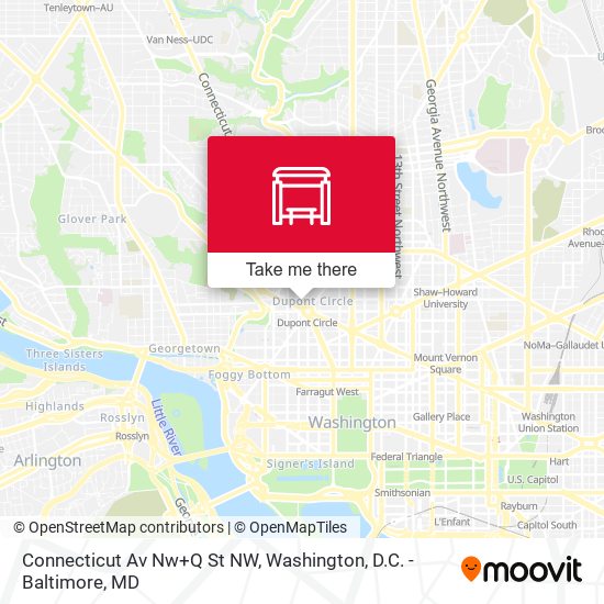 Connecticut Av Nw+Q St NW map