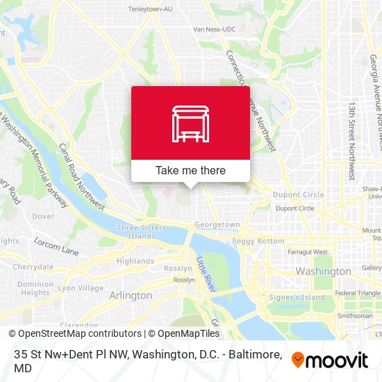 35 St Nw+Dent Pl NW map