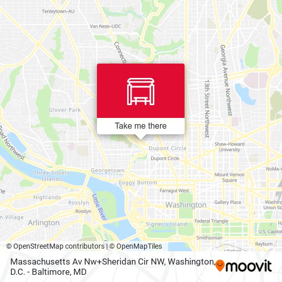 Massachusetts Av Nw+Sheridan Cir NW map