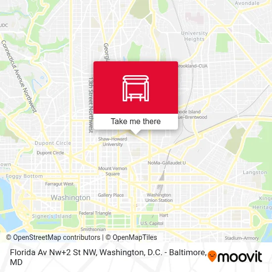 Florida Av Nw+2 St NW map