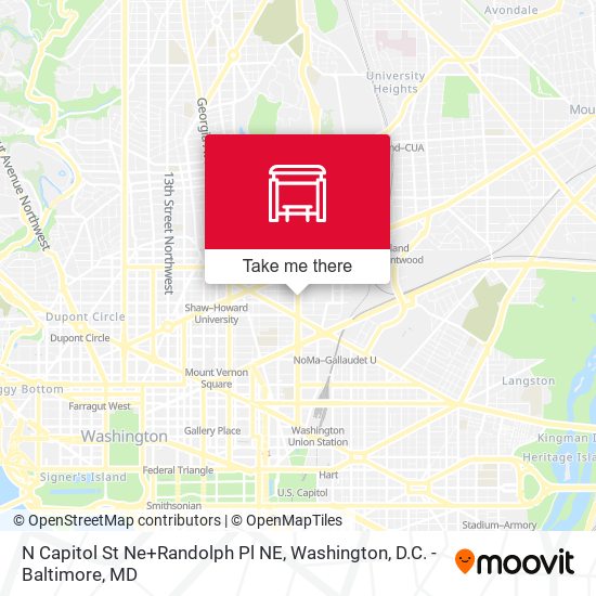 N Capitol St Ne+Randolph Pl NE map