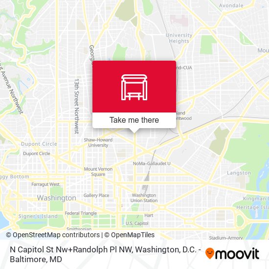 N Capitol St Nw+Randolph Pl NW map