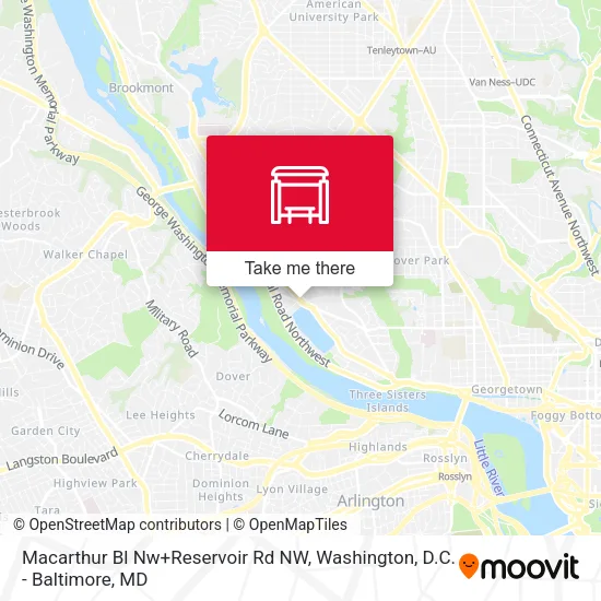 Mapa de Macarthur Bl Nw+Reservoir Rd NW