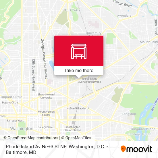 Rhode Island Av Ne+3 St NE map