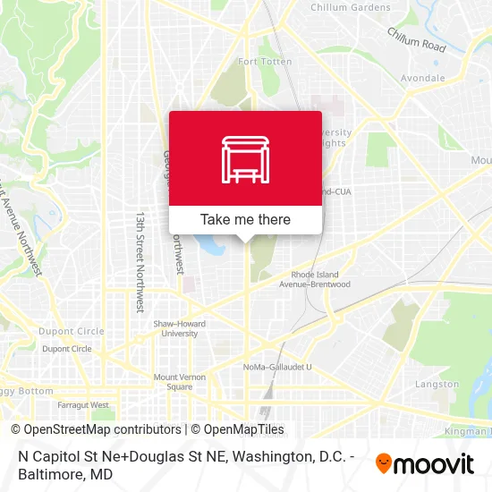 N Capitol St Ne+Douglas St NE map