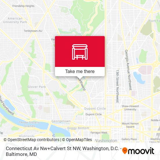 Connecticut Av Nw+Calvert St NW map