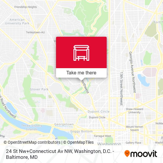 24 St Nw+Connecticut Av NW map