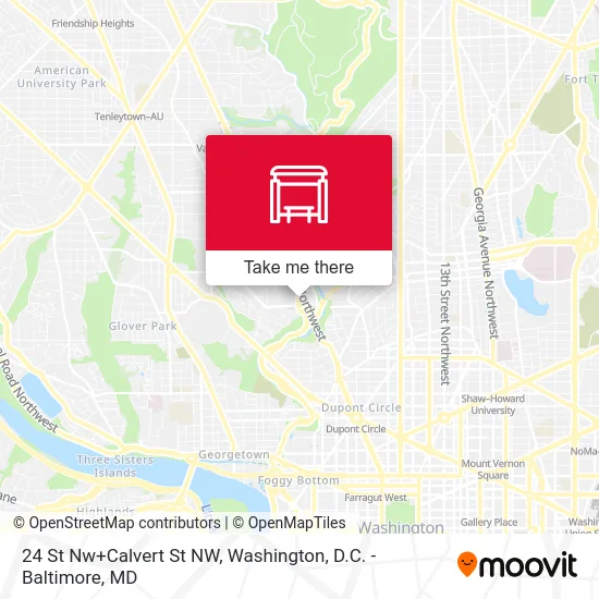 24 St Nw+Calvert St NW map