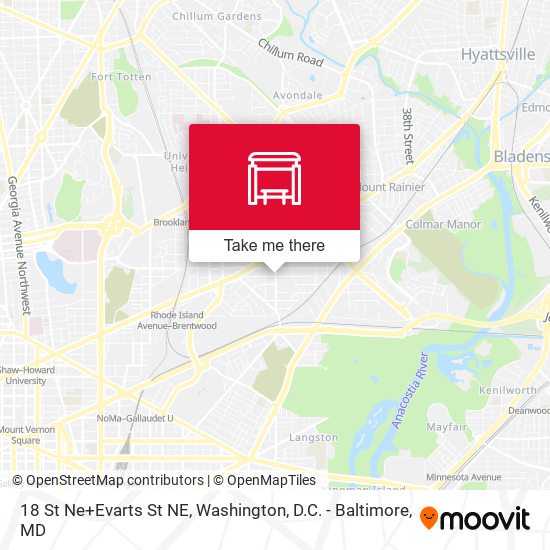 18 St Ne+Evarts St NE map
