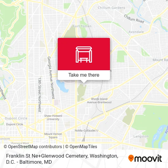 Franklin St Ne+Glenwood Cemetery map