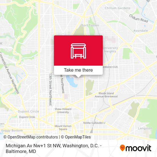 Michigan Av Nw+1 St NW map