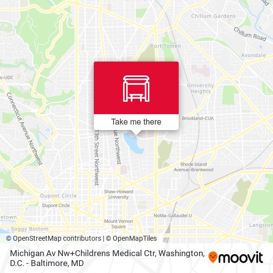 Michigan Av Nw+Childrens Medical Ctr map