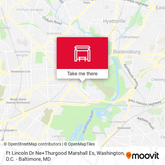 Mapa de Ft Lincoln Dr Ne+Thurgood Marshall Es