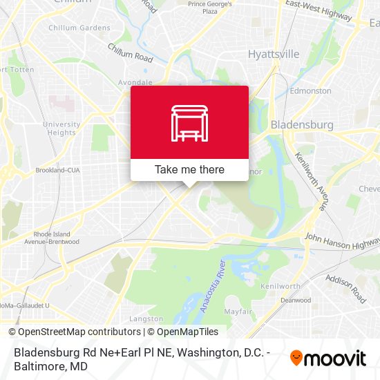 Bladensburg Rd Ne+Earl Pl NE map