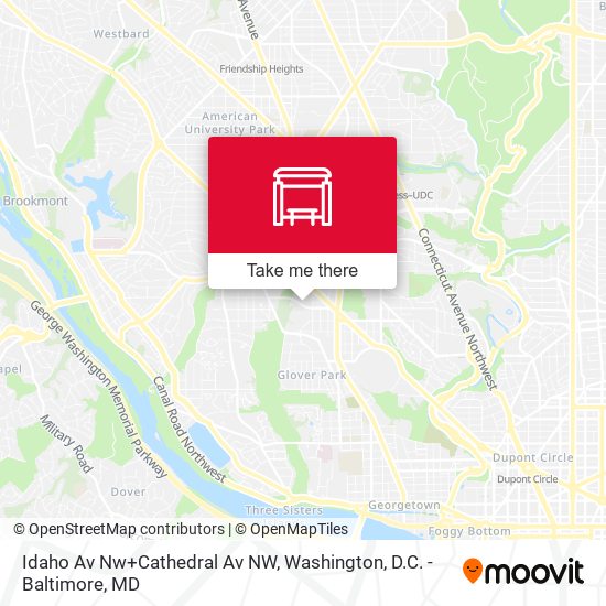 Idaho Av Nw+Cathedral Av NW map