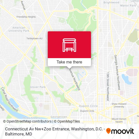 Connecticut Av Nw+Zoo Entrance map