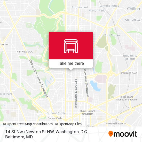 14 St Nw+Newton St NW map