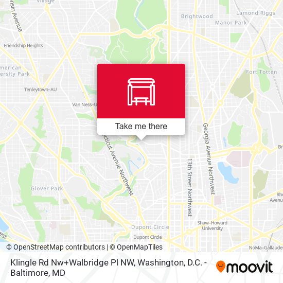 Mapa de Klingle Rd Nw+Walbridge Pl NW