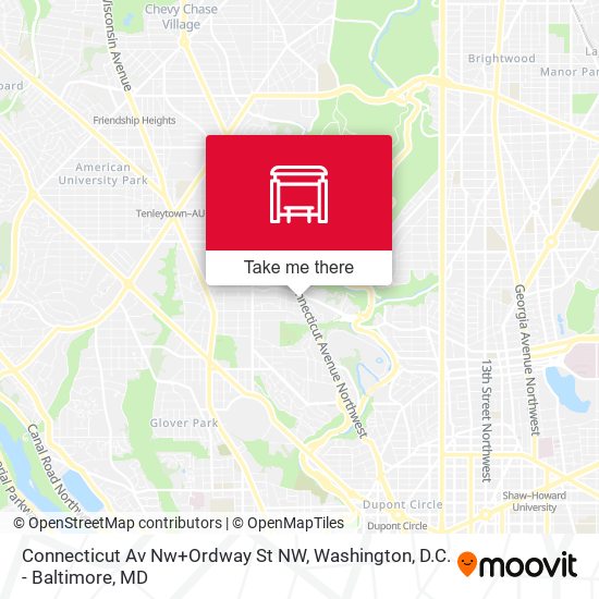 Connecticut Av Nw+Ordway St NW map