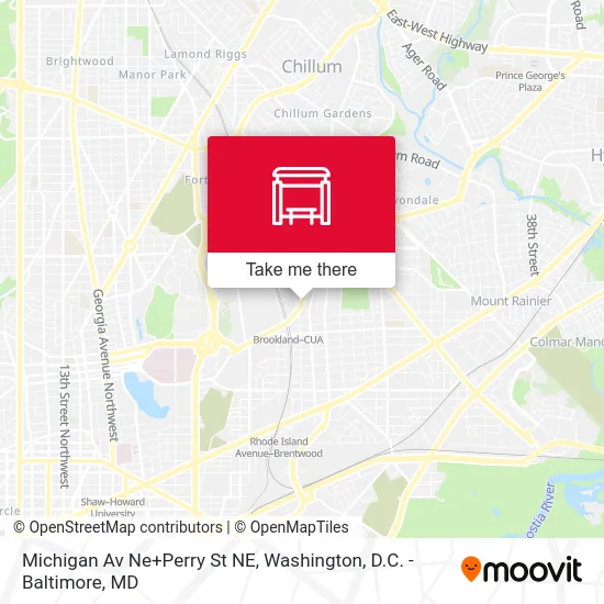 Michigan Av Ne+Perry St NE map