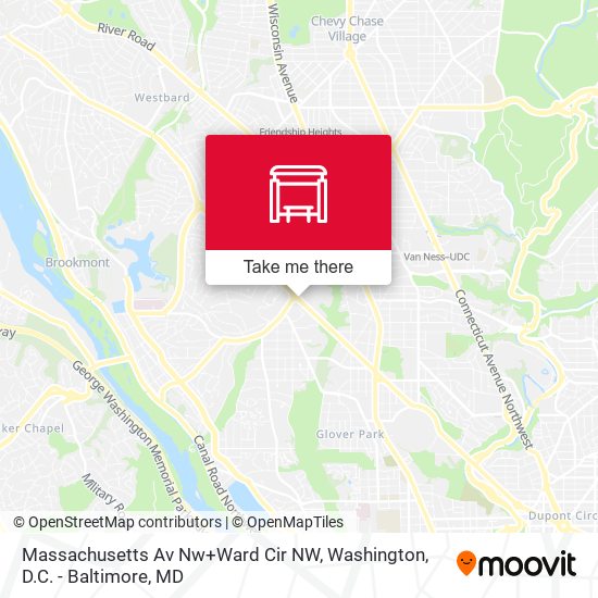 Mapa de Massachusetts Av Nw+Ward Cir NW