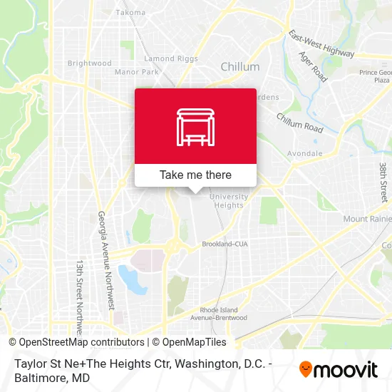 Taylor St Ne+The Heights Ctr map