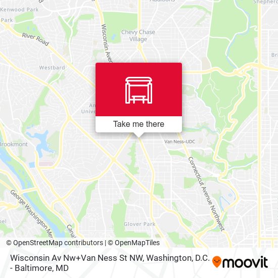 Mapa de Wisconsin Av Nw+Van Ness St NW