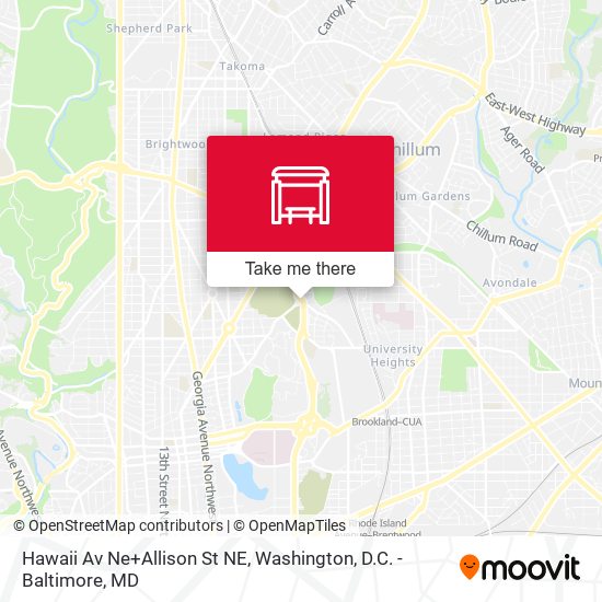 Hawaii Av Ne+Allison St NE map
