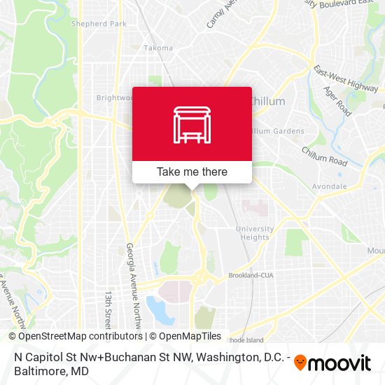 N Capitol St Nw+Buchanan St NW map
