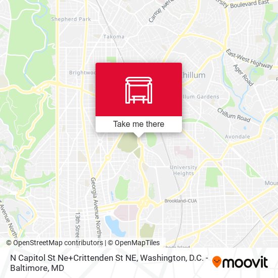 Mapa de N Capitol St Ne+Crittenden St NE