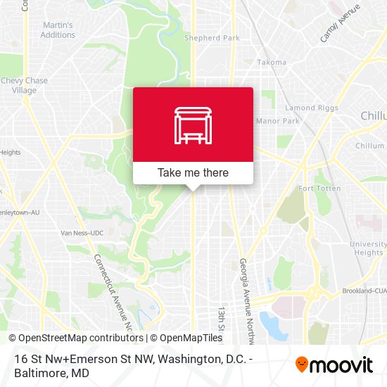 16 St Nw+Emerson St NW map