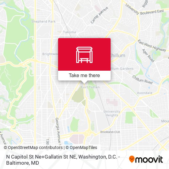 Mapa de N Capitol St Ne+Gallatin St NE