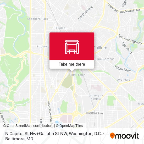 Mapa de N Capitol St Nw+Gallatin St NW