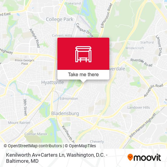 Kenilworth Av+Carters Ln map
