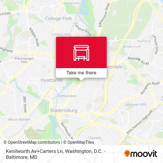 Kenilworth Av+Carters Ln map