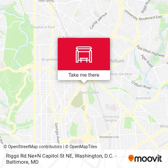 Riggs Rd Ne+N Capitol St NE map