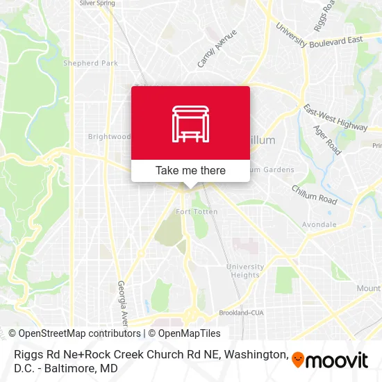Riggs Rd Ne+Rock Creek Church Rd NE map