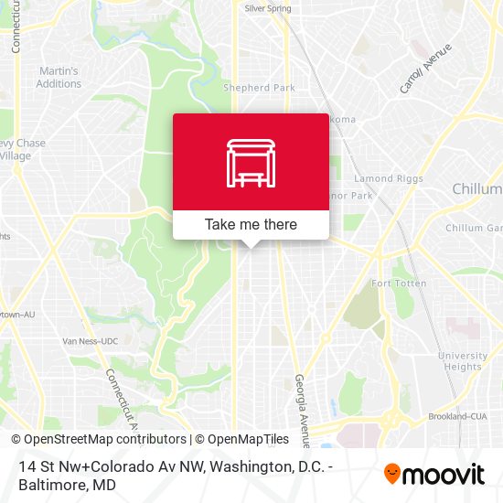 Mapa de 14 St Nw+Colorado Av NW