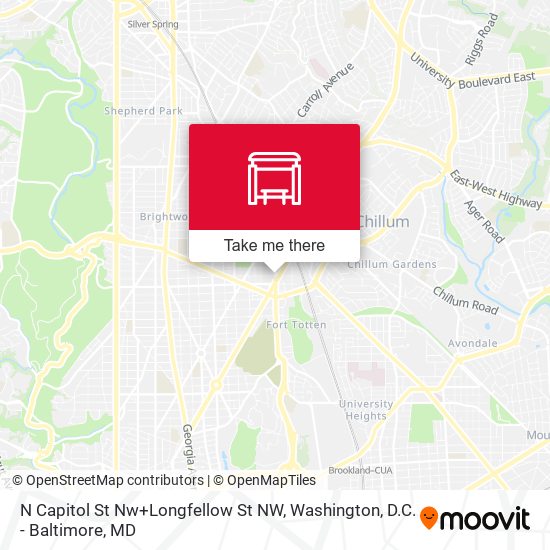 N Capitol St Nw+Longfellow St NW map